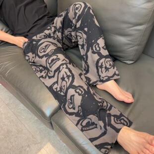 夏季人造棉男士长裤棉绸休闲家居裤泰国旅游沙滩裤宽松加大睡裤薄