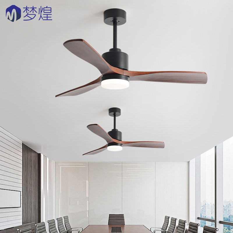 60寸大风力实木吊扇灯餐厅简约家用客厅一体扇北欧复古电风扇吊灯