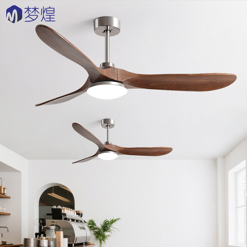 90寸大风力复古风扇灯吊扇灯北欧客厅灯餐厅灯实木变频新中式灯具