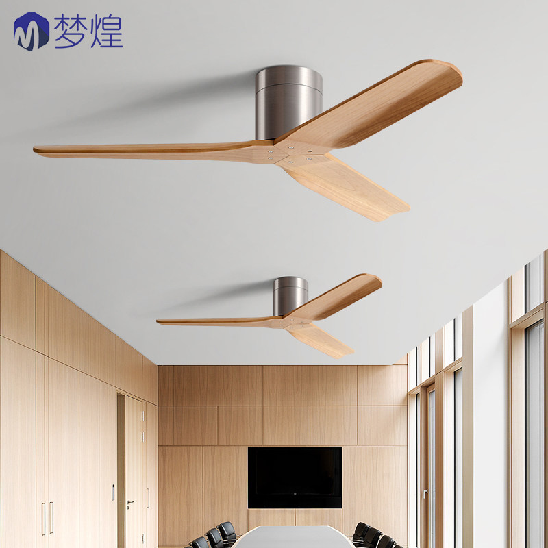 大风力实木吊扇商用静音工业变频餐厅客厅卧室复古无灯吸顶电风扇