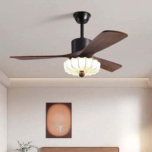 60寸实木家用复古中古电风扇吊灯