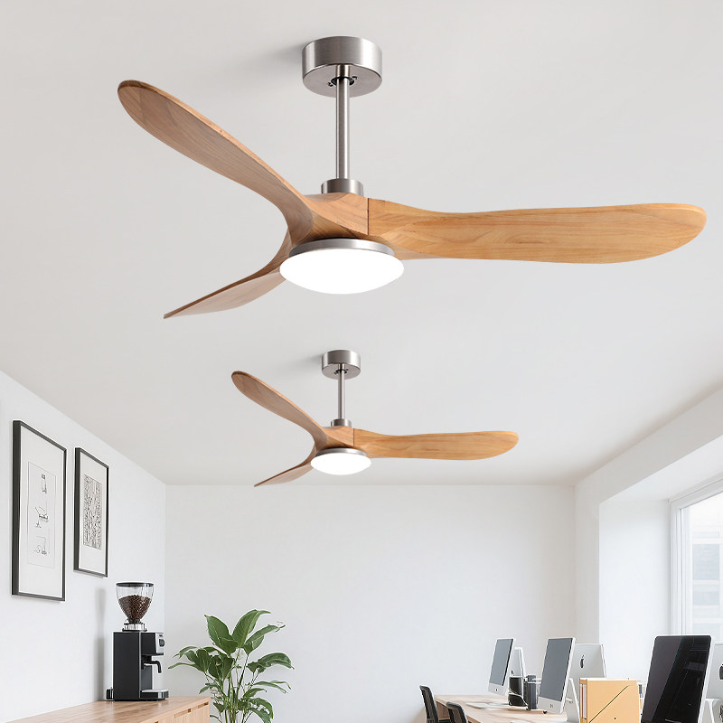 90寸大风力复古风扇灯吊扇灯北欧客厅灯餐厅灯实木变频新中式灯具