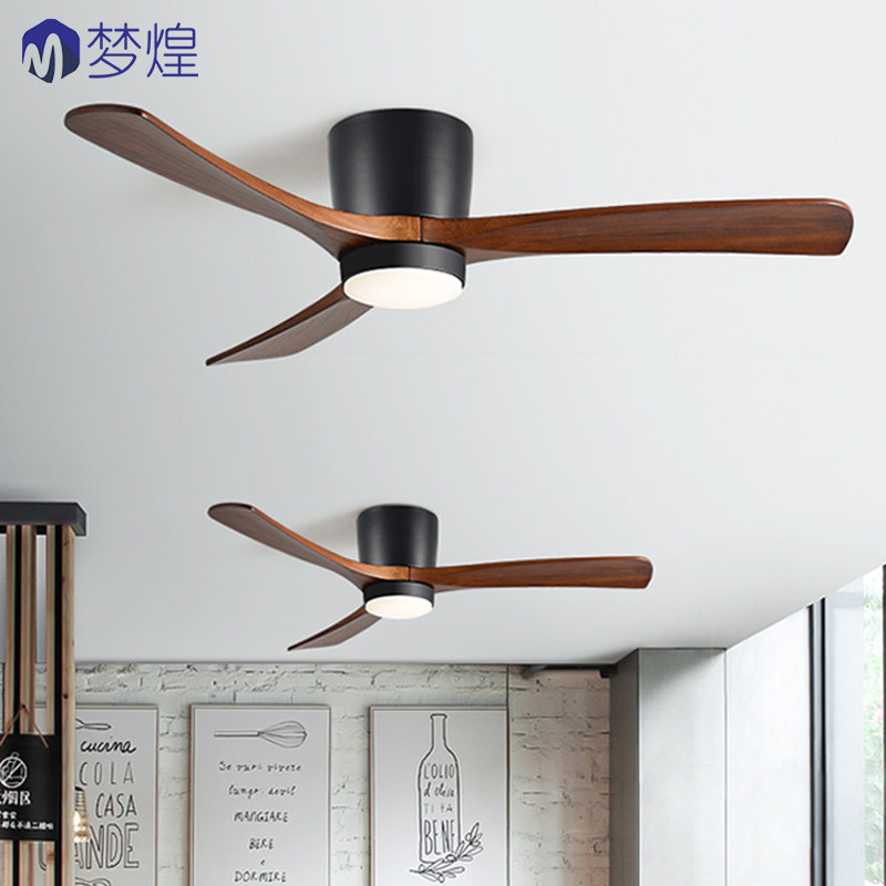 56寸大风力北欧实木吊扇客厅餐厅工业复古商用低楼层吸顶电风扇灯