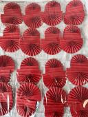 成品红扇子蛋糕装 饰插件祝寿插件烘焙蛋糕配件