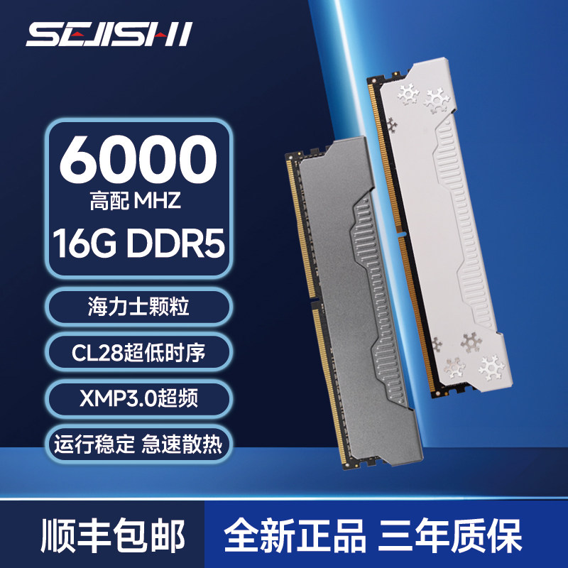 色技师DDR5台式机内存条马甲条灯条16G 6000MHzC28/D4 1600马甲条