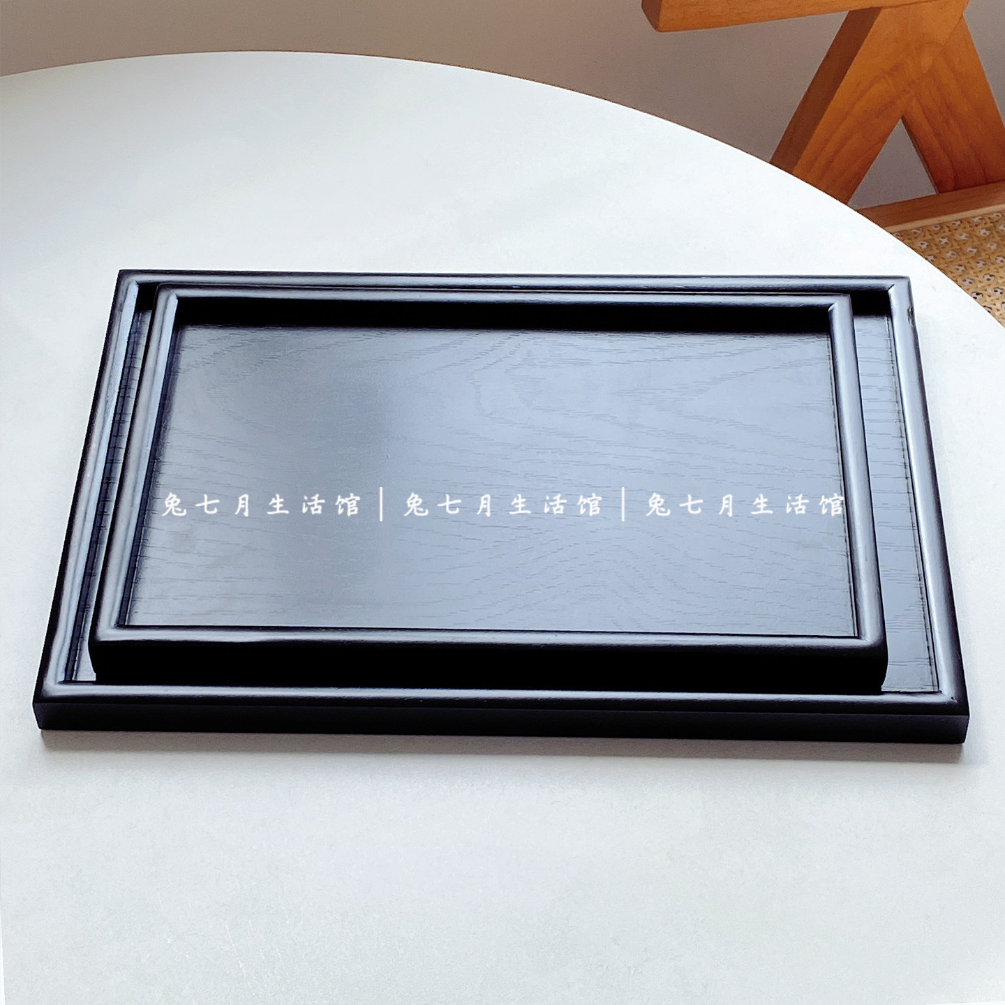 兔七月|日式长方形木质托盘茶水盘客厅收纳盘咖啡厅甜品店盘子,餐饮具,盘,淘宝优惠券,粉丝福利购,淘宝优惠卷