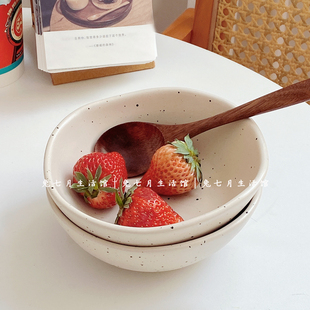 兔七月|ins简约不规则陶瓷酸奶碗泼墨水果沙拉碗甜品碗一人食小碗