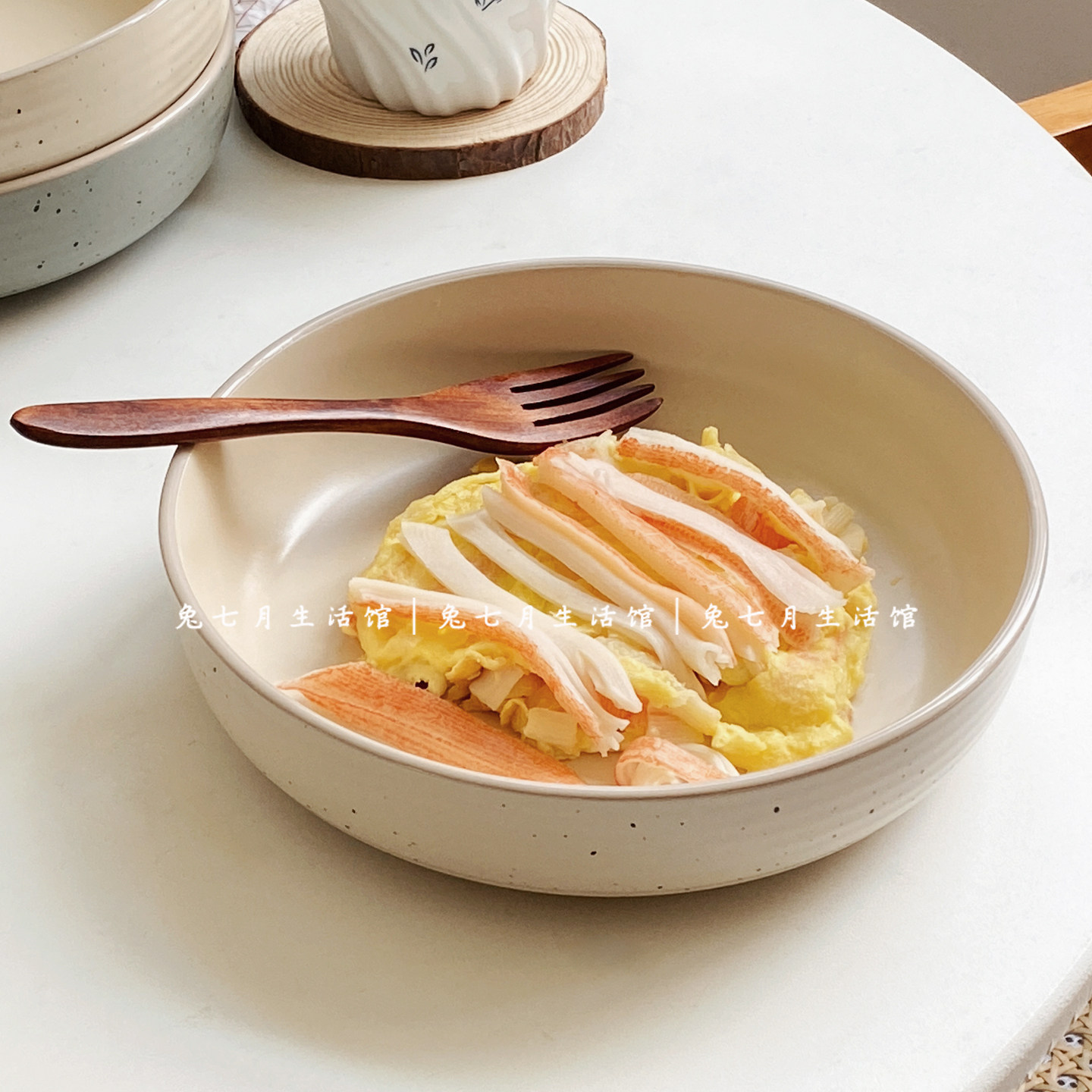兔七月|日式泼墨陶瓷盘家用菜盘沙拉盘子高级感深盘简约汤盘餐盘,餐饮具,盘,淘宝优惠券,粉丝福利购,淘宝优惠卷