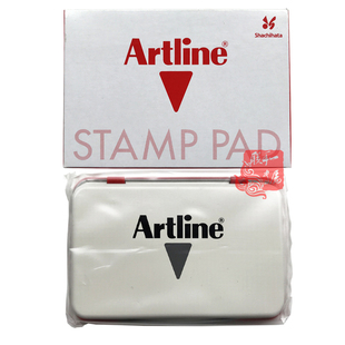 日本旗牌EHJ-3大号印台1号印章印油印泥盒打印台黑蓝红色67*109mm