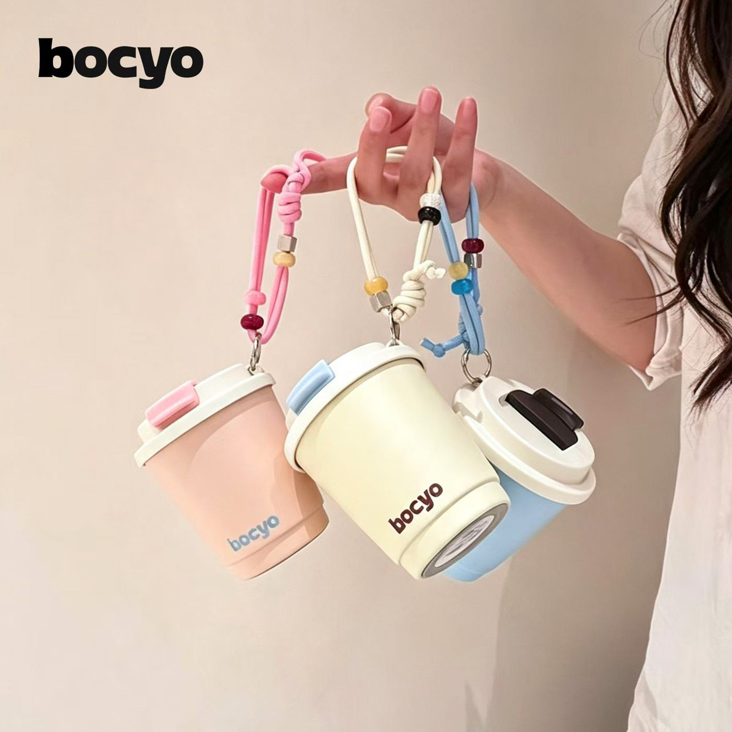 bocyo咖啡杯不锈钢直饮保温杯图片