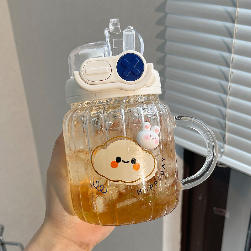 水杯女生高颜值玻璃杯大容量吸管杯2025新款网红双饮杯耐高温杯子,餐饮具,玻璃杯,淘宝优惠券,粉丝福利购,淘宝优惠卷