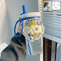 Синий бежевый чехол, прозрачный браслет, наклейка, 800 мл, 3D