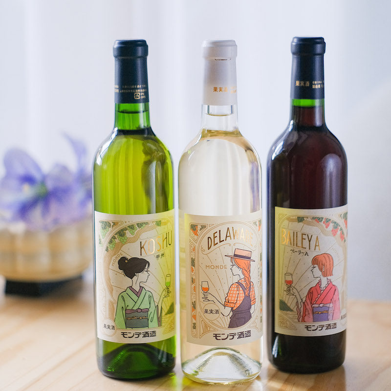 设计师限定 日本梦的甲州半干白葡萄酒贝利A麝香葡萄半甜红葡萄酒