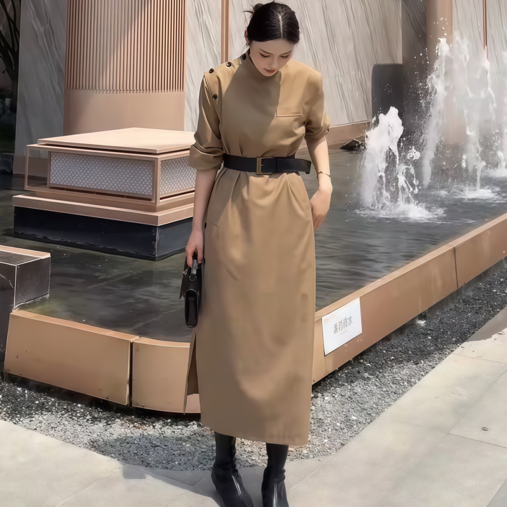 2026年春季新款日系时尚高级感高品质百搭显瘦卡其色风衣外套女装