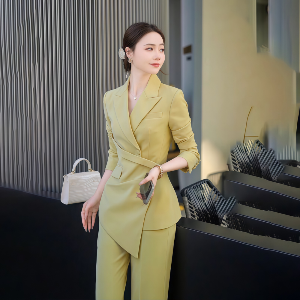 2026年春季简约优雅风西装套装女春季收腰OL职业装高级感气质通勤