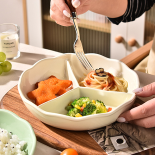 211减脂餐盘分格减肥专用大人定量一人食三格陶瓷分餐深盘微波炉