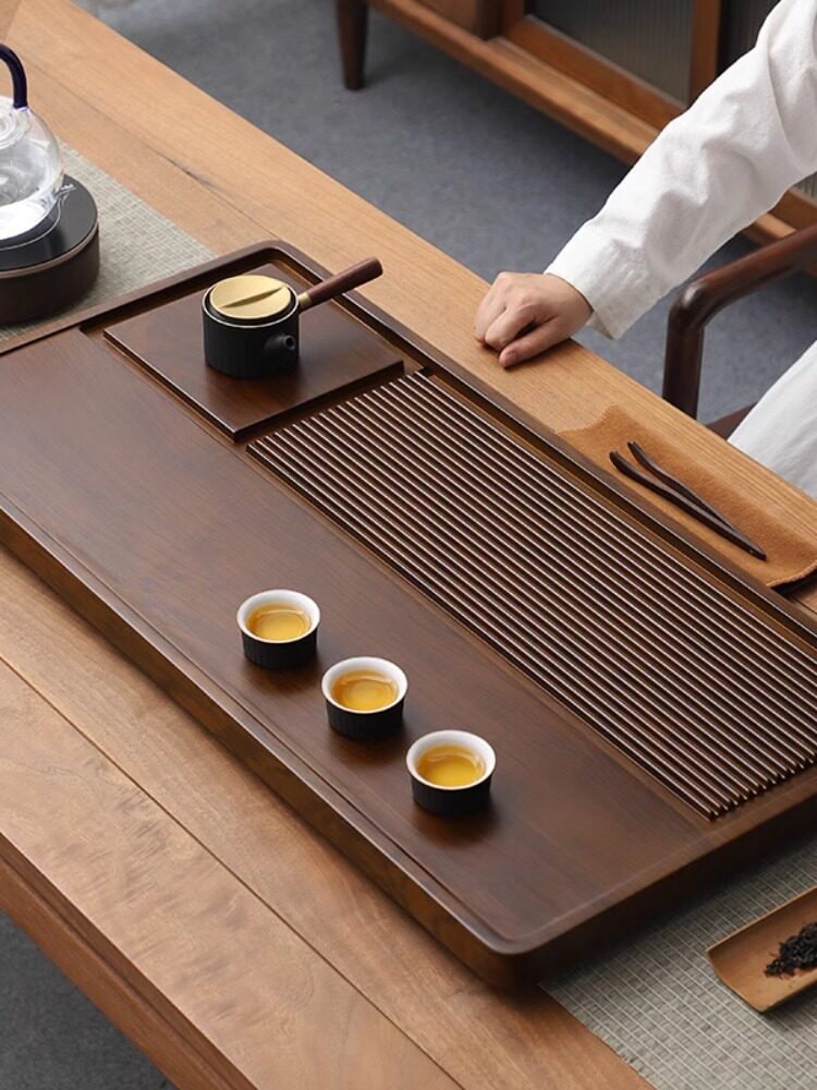 茶盘实木家用电木新款干泡小茶台托盘整块办公室功夫茶具排水茶海