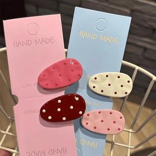 creating dot rose clip polka hair Korean pink style