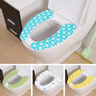 Cartoon Print Cut-to-Fit Static Cling Toilet Sticker, Reusab