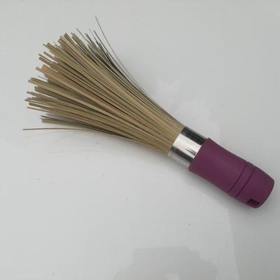 Retro-style silicone handle bamboo pot scrubber, specially d