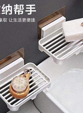 Wall-mounted soap holder without drilling, water-draining so