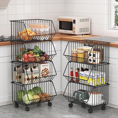 Kitchen Storage Rack Vegetable Basket Multifunctional Home F