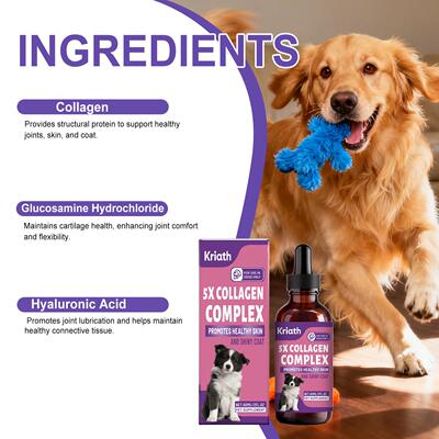 Kriath Dog Collagen Drops - Joint Care and Skin & Fur Nouris