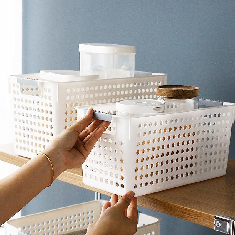 Desktop plastic storage box for kitchen, suitable for organi