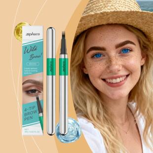 Zephoco Brown 3D Natural Four-Fork Eyebrow Pencil - For dail