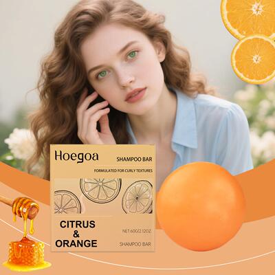 HOEGOA Citrus Orange Hair Soap Nourishing, Hydrating, Refres