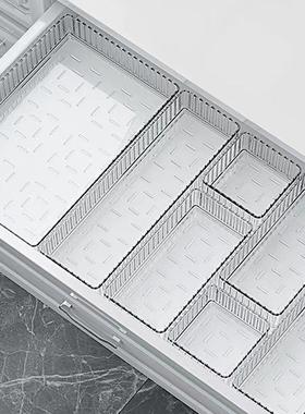 Drawer-style compartmentalized storage box, with built-in se
