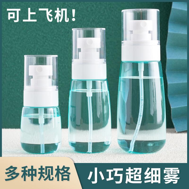 Travel-sized spray bottles for replenishing, makeup setting,