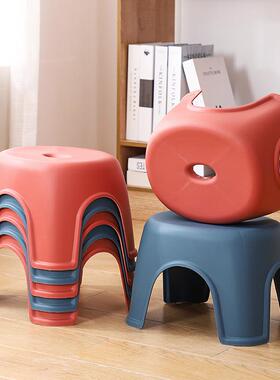 Plastic stool for children, suitable for home use as a step