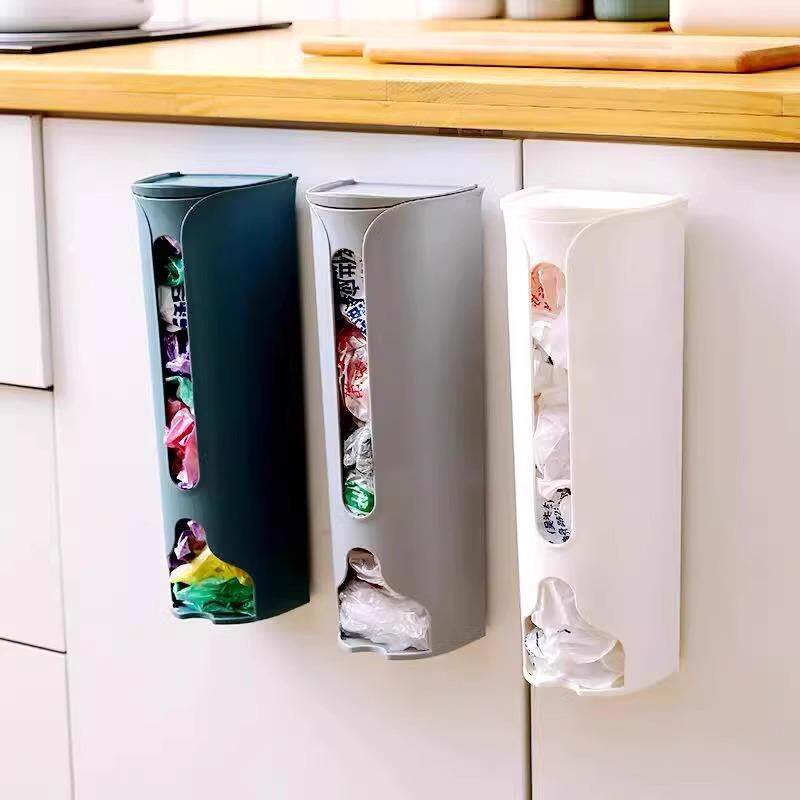 Wall-Mounted Drawstring Trash Bag Organizer, Simple Kitchen