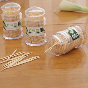 Container with Disposable Pagoda Bamboo Shaped Toothpicks