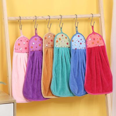 Hand Towel Coral Fleece Cartoon Hanging Towel, Cute and Abso