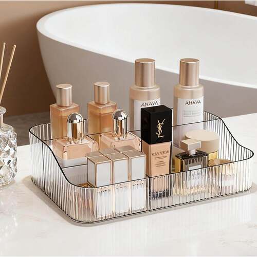 Transparent Cosmetic Storage Box Organizer for Desktop, Larg