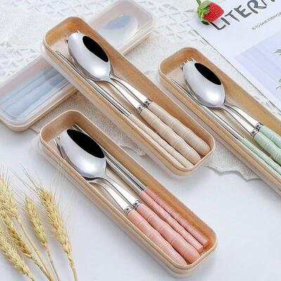 Stainless Steel Portable Cutlery Set - Includes Chopsticks,