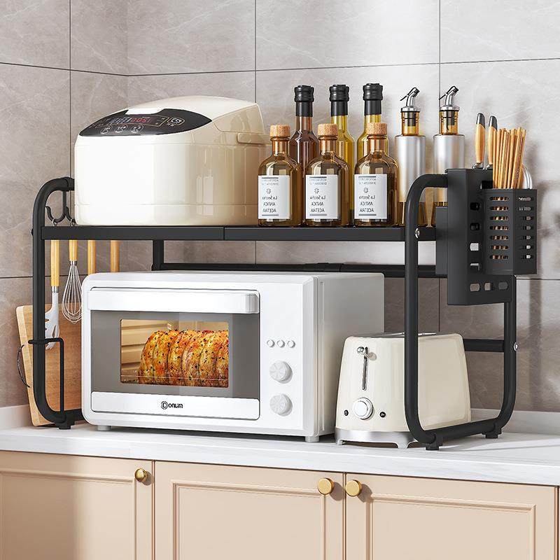 家用可伸缩厨房置物架，适用于微波炉、双层电饭煲、台面烤箱的多,厨房/烹饪用具,抹布架/厨房清洁收纳架,淘宝优惠券,粉丝福利购,淘宝优惠卷