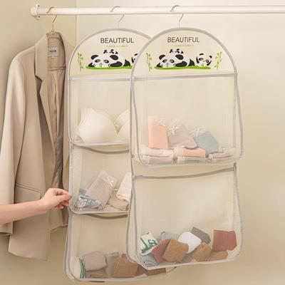 A hanging storage organizer for socks, undergarments, and ot