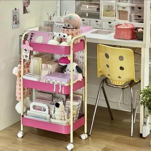 Multilevel Storage Cart, Movable and Portable Organizer for