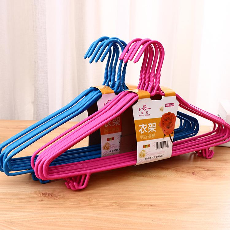 Dry and Wet Dual-use Anti-slip Coated Hangers, Set of 10, He