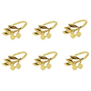 Holder Napkin Ring Leaves Fall Lot 6Pcs Hotel