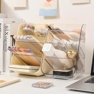 Holder Pen Stationery Storage Transparen Desktop Box Student