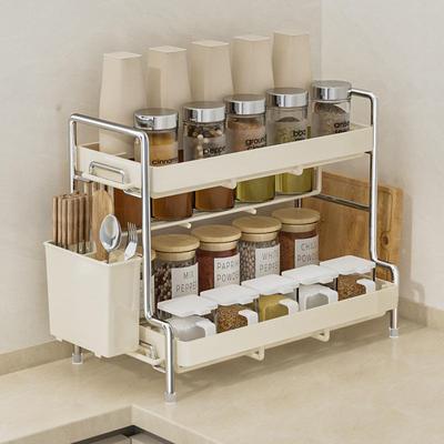 Kitchen Storage Rack Cream Style Spice Rack Chopstick Holder