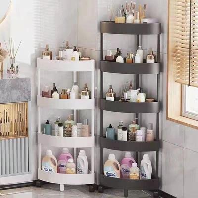Bathroom storage rack, corner floor stand, toilet and washro