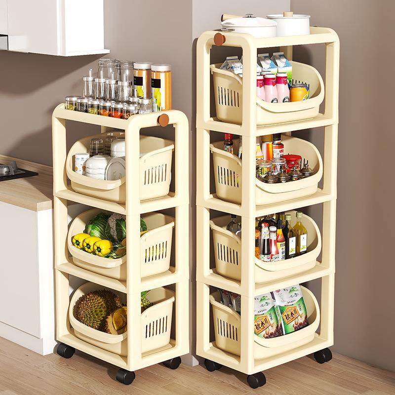 Multi-layer storage rack with果蔬篮和蔬菜篮的可移动零食小推,收纳整理,书桌收纳置物架,淘宝优惠券,粉丝福利购,淘宝优惠卷