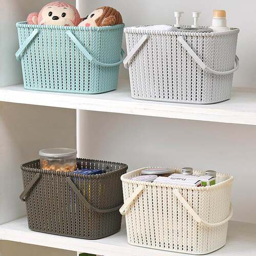 Bath wicker desktop bath basket, plastic storage hand-held s