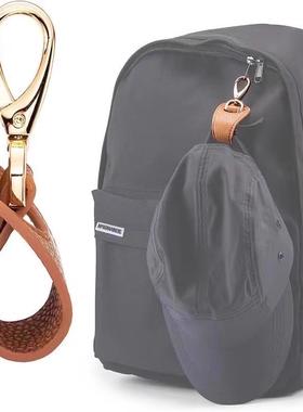Outdoor Travel Hat Clip Hook Scarf Buckle PU Leather Handbag