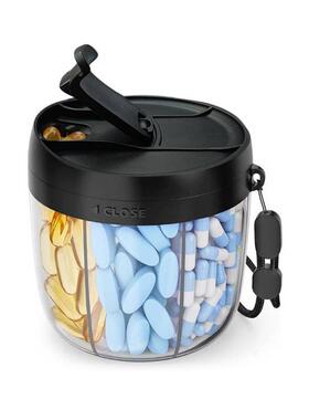 7-Day Pill Organizer, Food-Grade Plastic Pill Box with 7 Com